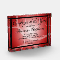 Red Modern Personalized Acrylic Award