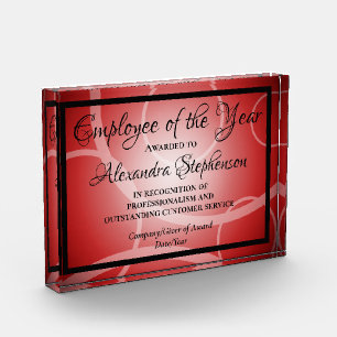 Red Modern Personalized Acrylic Award