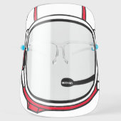 Red Modern Personalized Astronaut Space Helmet Face Shield (Front)