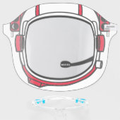 Red Modern Personalized Astronaut Space Helmet Face Shield (Front w/Glasses)