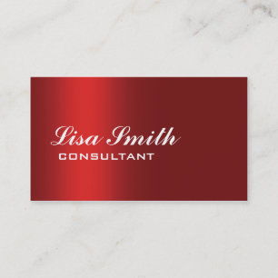 Red Modern Professional Elegant Simple Plain Business Card
