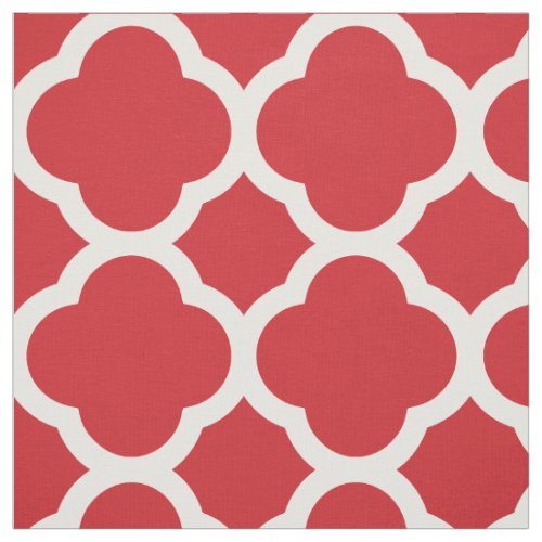 Red Modern Quatrefoil Large Scale Fabric