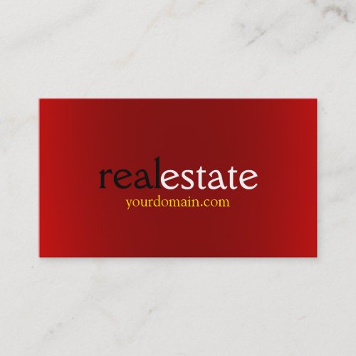 Red Modern Real Estate Agent Trendy Professional Business Card