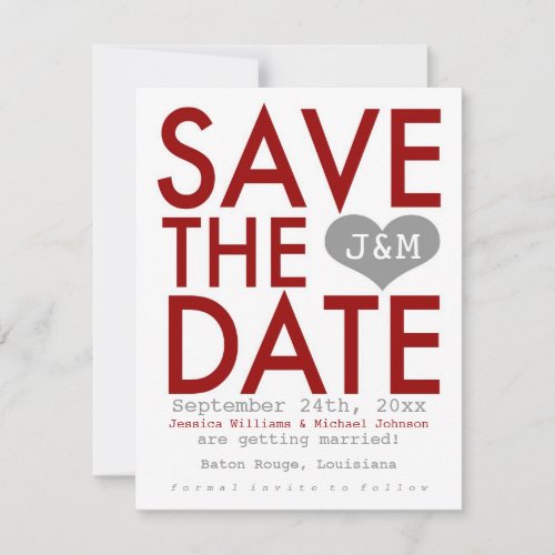 Red Modern Save the Date