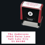 Red Modern Simple Plain Christmas Return Address Self-inking Stamp<br><div class="desc">_____________________________ ***this design is part of a christmas holiday collection*** Step into a world of timeless holiday charm with my "Festive Flora: Christmas Splendor Poinsettia Delight" collection. 🌸🎄 Embrace the magic of the season with a captivating blend of florals, lush green pine leaves, dainty red berries, and the enchanting hues...</div>