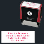 Red Modern Simple Plain Christmas Return Address Self-inking Stamp<br><div class="desc">_____________________________ ***this design is part of a christmas holiday collection*** Step into a world of timeless holiday charm with my "Festive Flora: Christmas Splendor Poinsettia Delight" collection. 🌸🎄 Embrace the magic of the season with a captivating blend of florals, lush green pine leaves, dainty red berries, and the enchanting hues...</div>