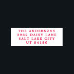 Red Modern Simple Plain Christmas Return Address Self-inking Stamp<br><div class="desc">_____________________________ ***this design is part of a christmas holiday collection*** Step into a world of timeless holiday charm with my "Festive Flora: Christmas Splendor Poinsettia Delight" collection. 🌸🎄 Embrace the magic of the season with a captivating blend of florals, lush green pine leaves, dainty red berries, and the enchanting hues...</div>