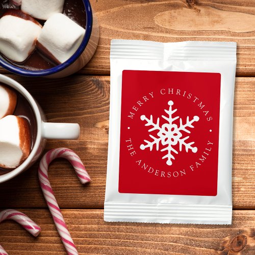 Red Modern Snowflake Hot Chocolate Drink Mix