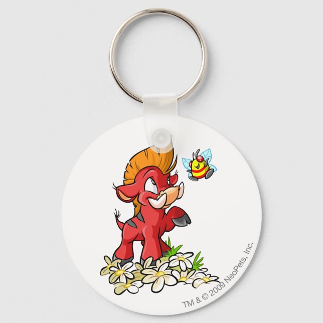 Red Moehog and Buzz Keychain (Front)