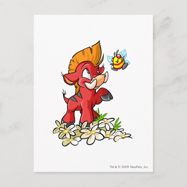 Red Moehog and Buzz Postcard (Front)