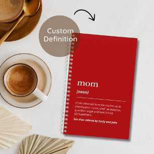 Red Mom definition funny custom kids names Notebook
