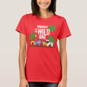 Red Mommy of the WILD ONE Safari 1st Birthday T-Shirt