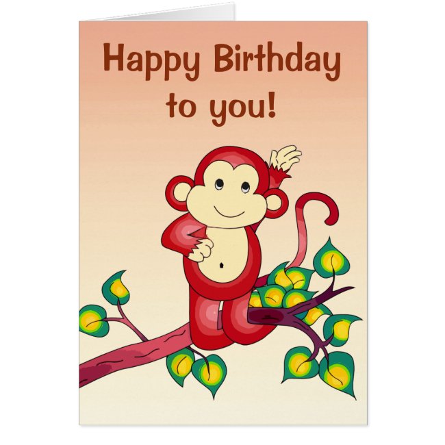 Red Monkey Animal Birthday