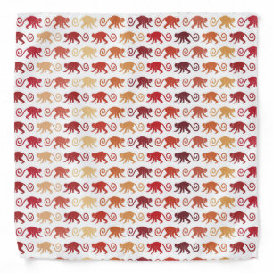 Red Monkeys Pattern Bandana