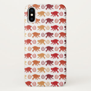 Red Monkeys Pattern iPhone X Case