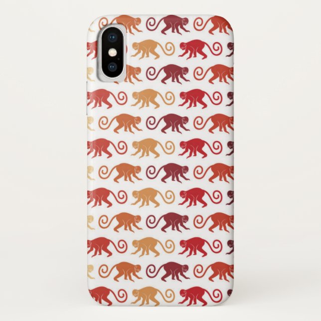 Red Monkeys Pattern Case-Mate iPhone Case (Back)