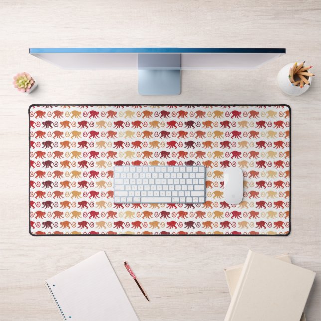 Red Monkeys Pattern Desk Mat (Office 1)