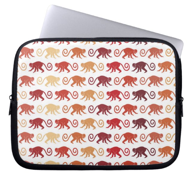 Red Monkeys Pattern Laptop Sleeve (Front)