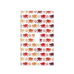 Red Monkeys Pattern Light Switch Cover