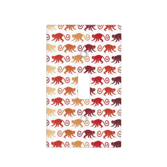 Red Monkeys Pattern Light Switch Cover (Front)