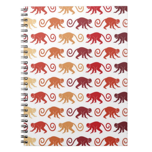 Red Monkeys Pattern Notebook (Front)