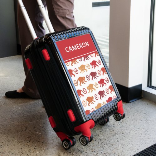 Red Monkeys Pattern  Personalize Luggage