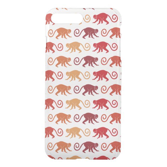 Red Monkeys Pattern Uncommon iPhone Case (Back)