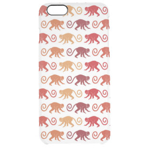 Red Monkeys Pattern Clear iPhone 6 Plus Case