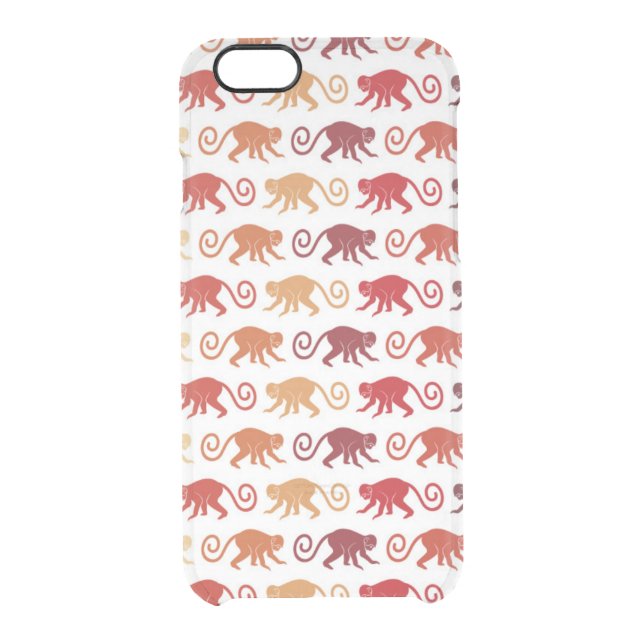 Red Monkeys Pattern Uncommon iPhone Case (Back)