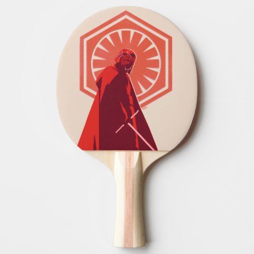 Red Monochrome Kylo Ren Ping Pong Paddle