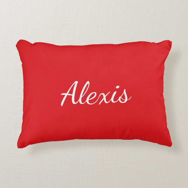Red Monogram Accent Pillow (Front)