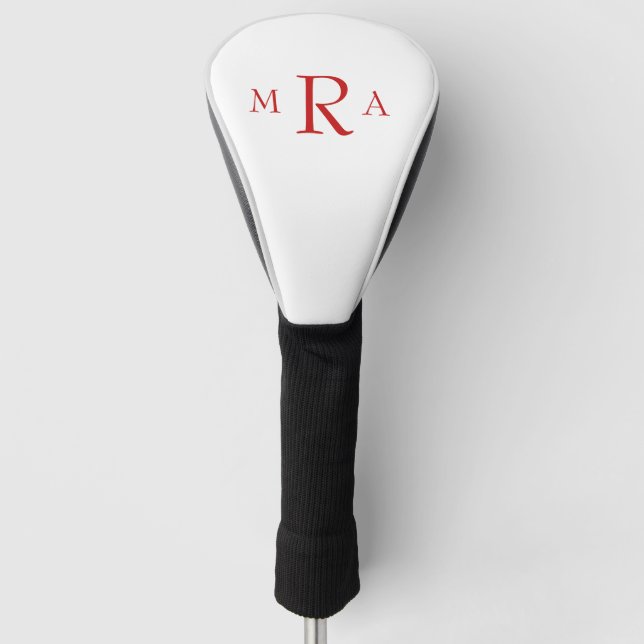 Red Monogram Driver Golf Head Cover (Front)