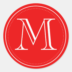 Red Monogram Envelope Seal by Origami Prints