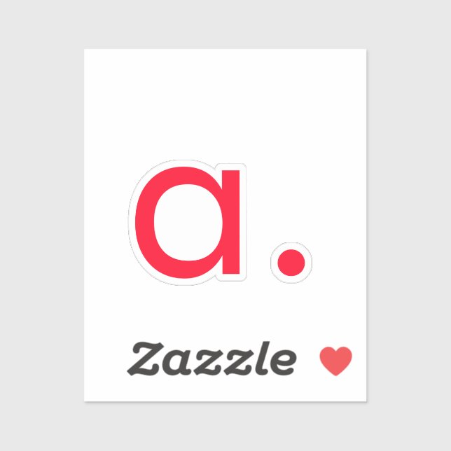 Red Monogram Initial Letter Modern Plain Sticker (Sheet)