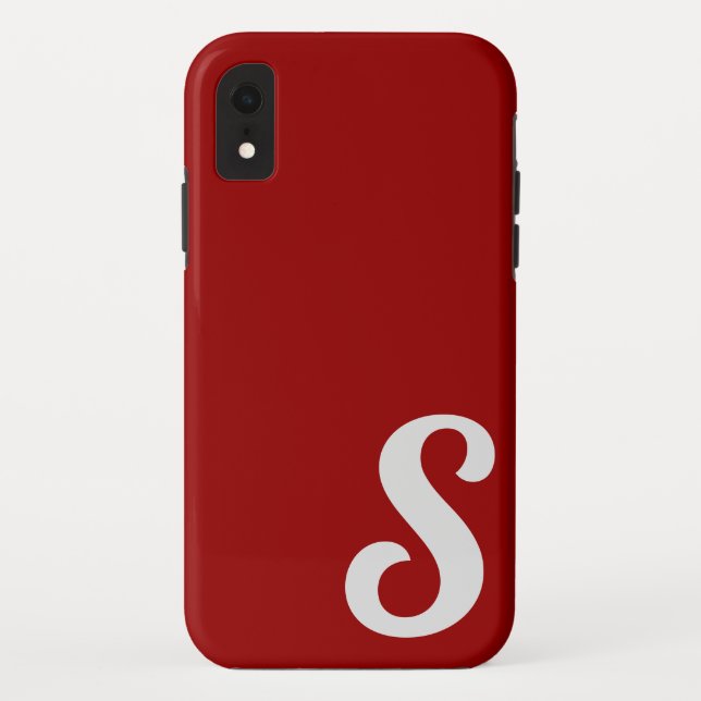 Red Monogram Minimal | Personalize Case-Mate iPhone Case (Back)