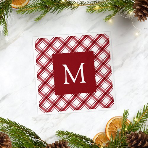 Red Monogram Napkins