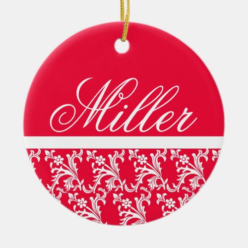 Red Monogram Ornament