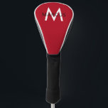 Red Monogram Personalized Modern Driver Golf Head Cover<br><div class="desc">Personalized Name and Initial Letter Golf Club Driver Cover with a Monogram in a classic sans serif font in red,  black,  and white for a sophisticated and sharp golf accessory to protect your clubs. Custom Driver Covers are great gifts for dads,  grads,  grandpas,  husbands,  or groomsmen.</div>