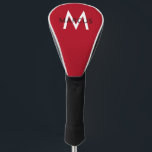 Red Monogram Personalized Modern Driver Golf Head Cover<br><div class="desc">Personalized Name and Initial Letter Golf Club Driver Cover with a Monogram in a classic sans serif font in red,  black,  and white for a sophisticated and sharp golf accessory to protect your clubs. Custom Driver Covers are great gifts for dads,  grads,  grandpas,  husbands,  or groomsmen.</div>