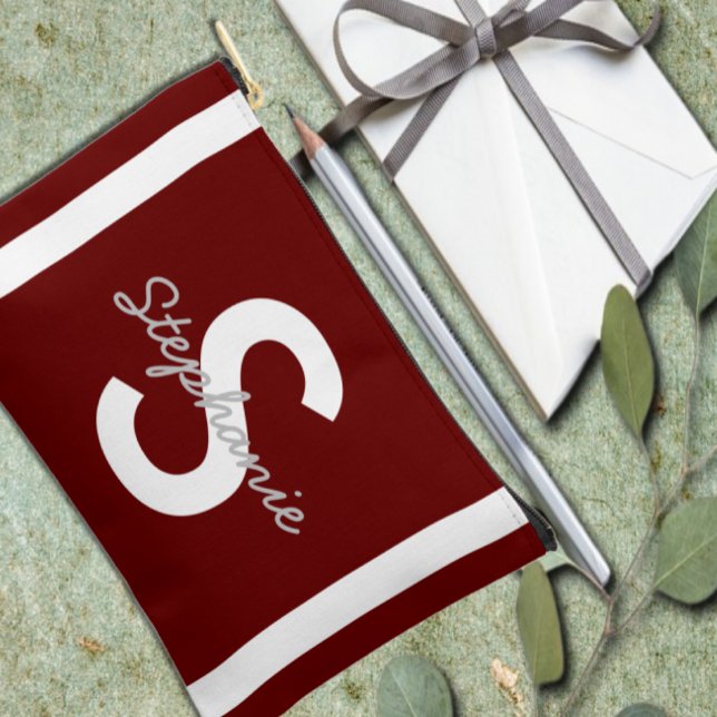 Red Monogram Personalized Tote Bag (Creator Uploaded)