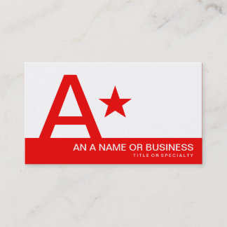 red monogram star business card