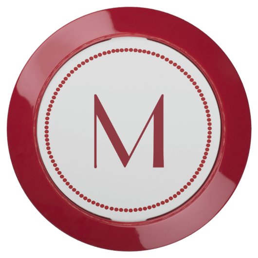 Red Monogrammed Charging Hub (Front)