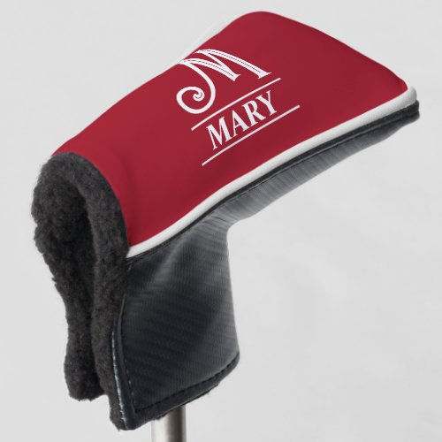 Red Monogrammed Putter Head Cover