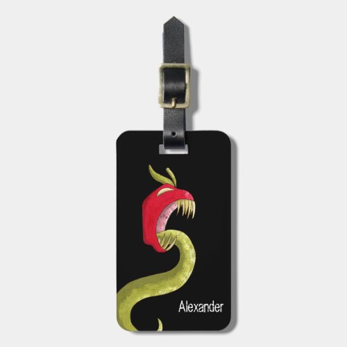 Red Monster Apple Children  Luggage Tag