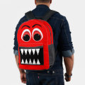 Red Teeth Backpack Red Monster Big Eyes and Jagged Teeth Personalised Printed Backpack ...
