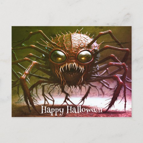 Red Monster Halloween Postcard