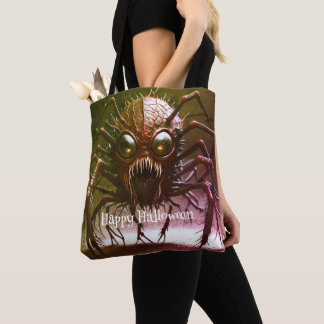 Red Monster Halloween Tote Bag