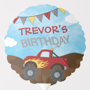 Red Monster Jam Truck Birthday Party Personalized Balloon