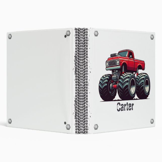 Red monster truck  3 ring binder (Background)
