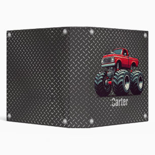 Red monster truck  3 ring binder